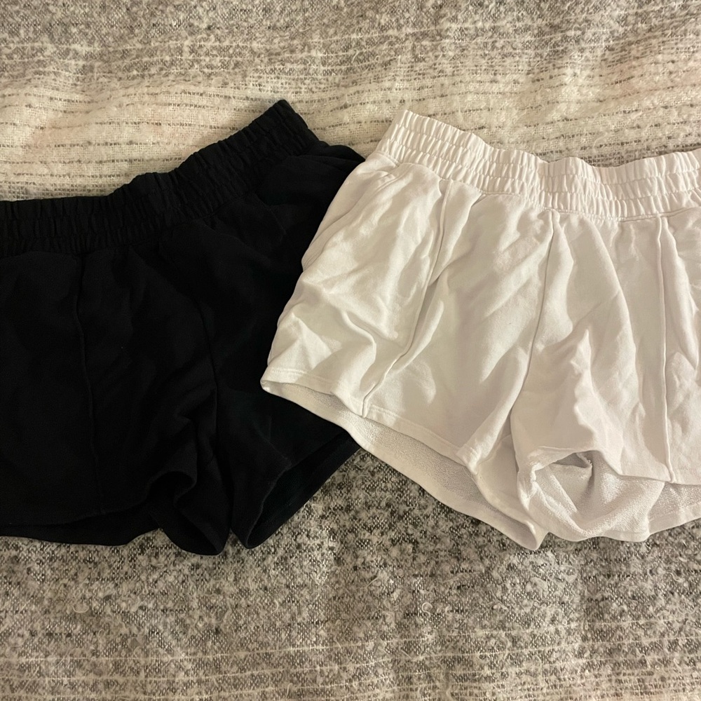 Women's Black and White Shorts Set